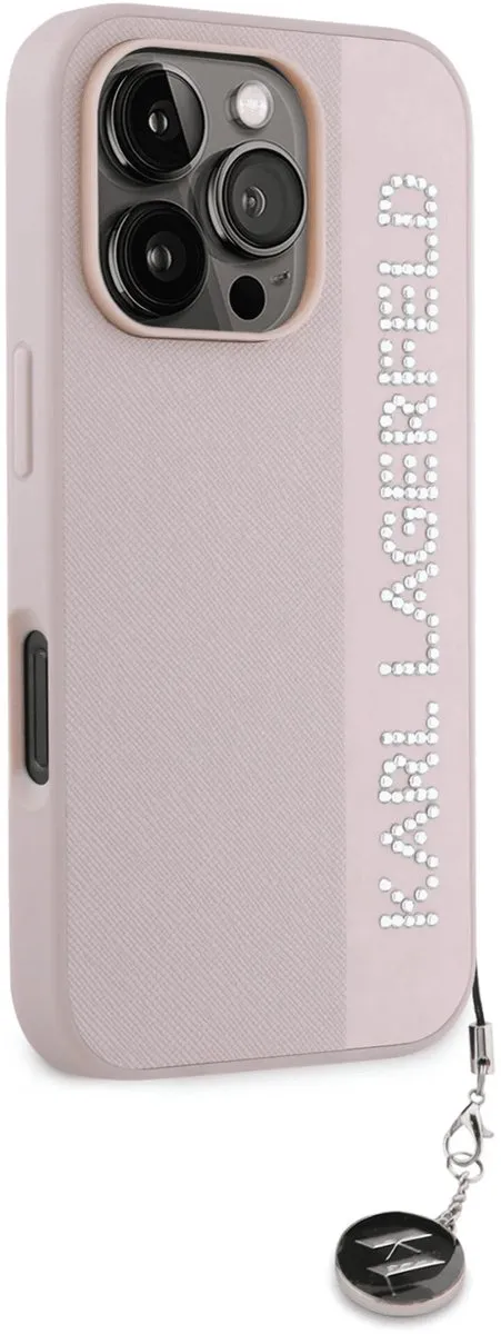 Karl Lagerfeld Backcover iPhone 16 Pro Saffiano Roze - 3666339320102