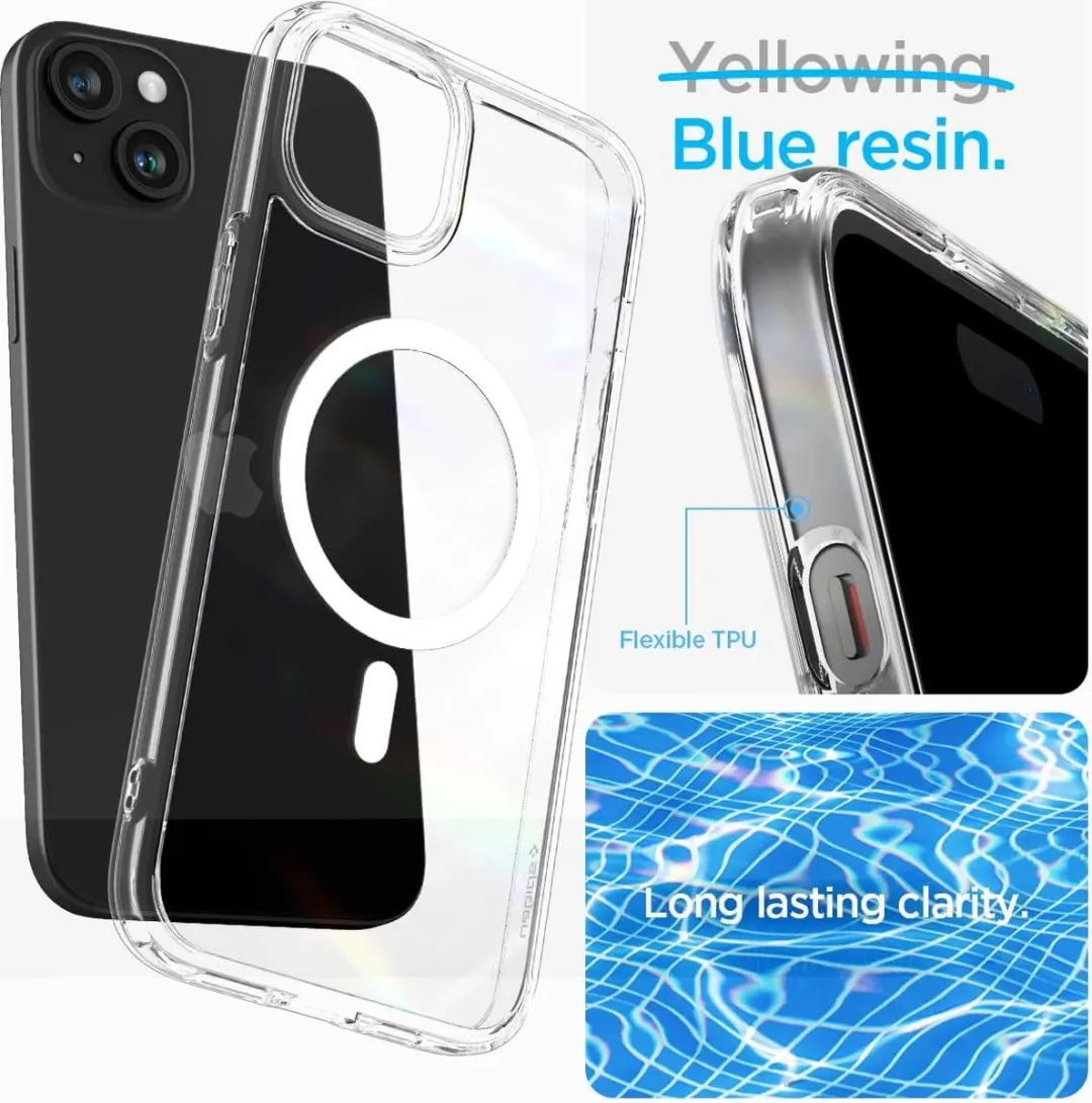 Spigen iPhone 15 Ultra Hybrid Mag Hoesje - Transparant