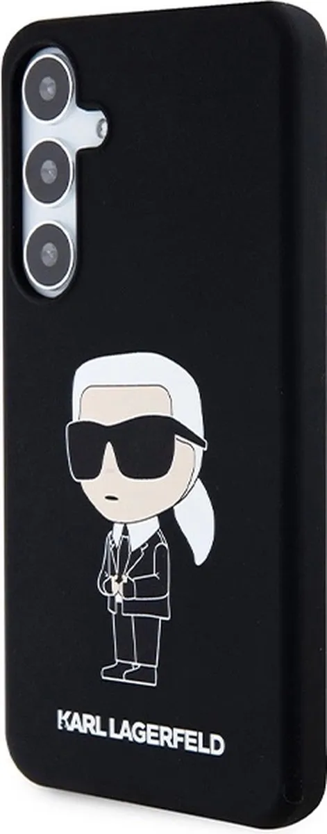 Karl Lagerfeld Siliconen Ikonik Hoesje Samsung Galaxy S24 - Zwart