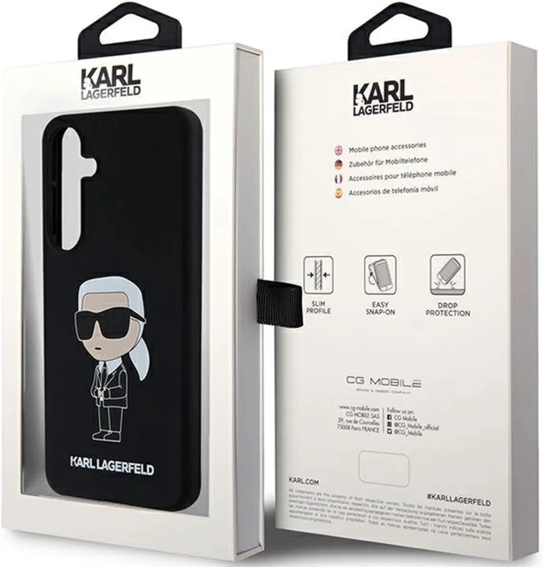 Karl Lagerfeld Siliconen Ikonik Hoesje Samsung Galaxy S24 - Zwart
