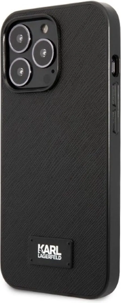 Karl Lagerfeld Saffiano Plaque iPhone 13 Pro Hoes - Zwart - afbeelding 6 van 6