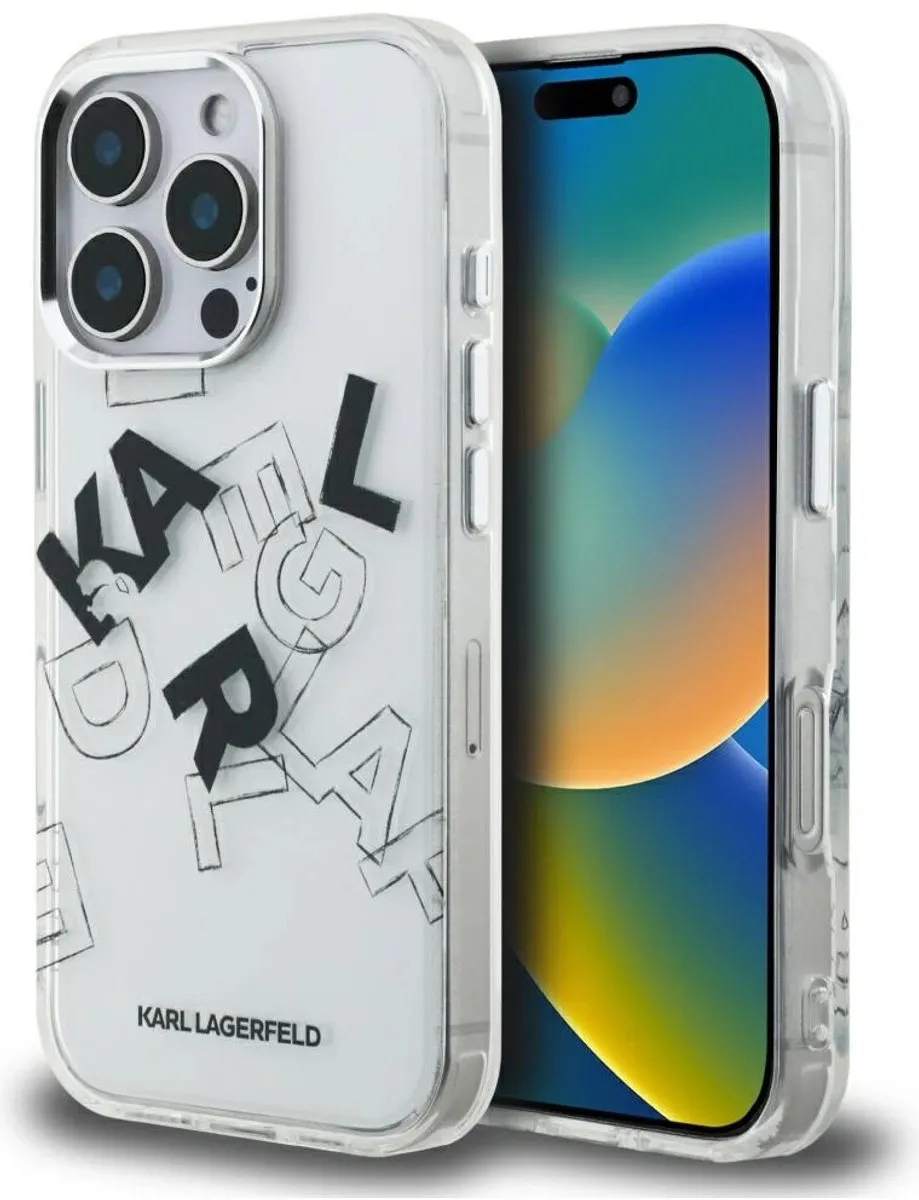 Karl Lagerfeld IML Schetstekend Grafische Hoes iPhone 16 Pro