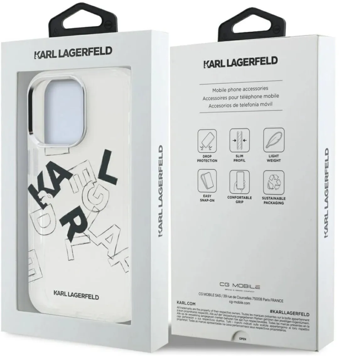Karl Lagerfeld IML Schetstekend Grafische Hoes iPhone 16 Pro - Zwart - afbeelding 6 van 6