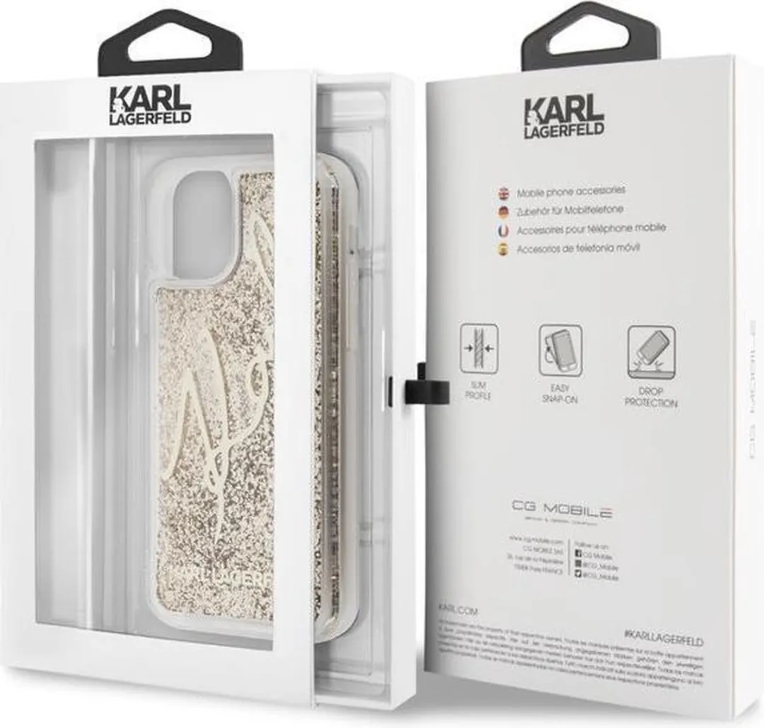 Karl Lagerfeld iPhone 11 Pro Backcover - Glitter - Goud
