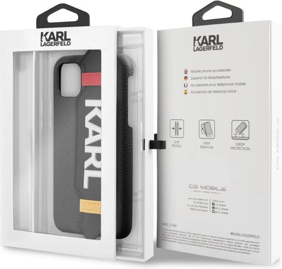 Karl Lagerfeld KLHCP11MSLAK Strap Hard Case - iPhone 11 Pro - Zwart
