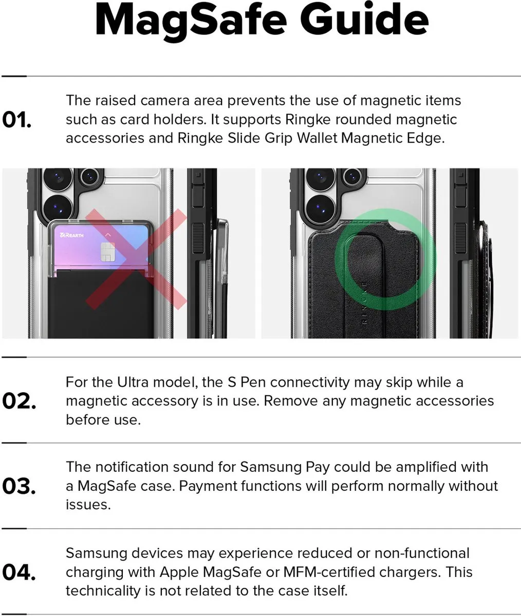 Ringke UX Magnetic Hoesje Samsung Galaxy S26 Ultra - MagSafe/Qi2 - Transparant Zwart