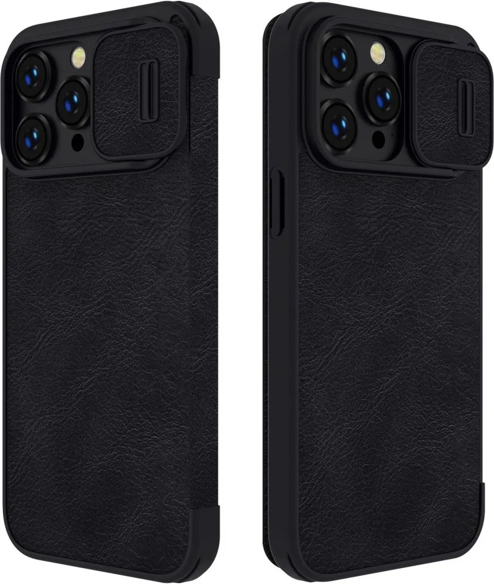Nillkin iPhone 14 Pro Max Book Case Hoesje - 2 Pasjes - Zwart