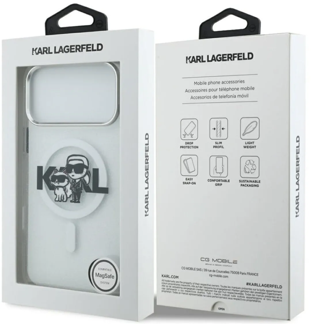 Karl Lagerfeld IML Sketch Logo Glitter MagSafe Hoesje