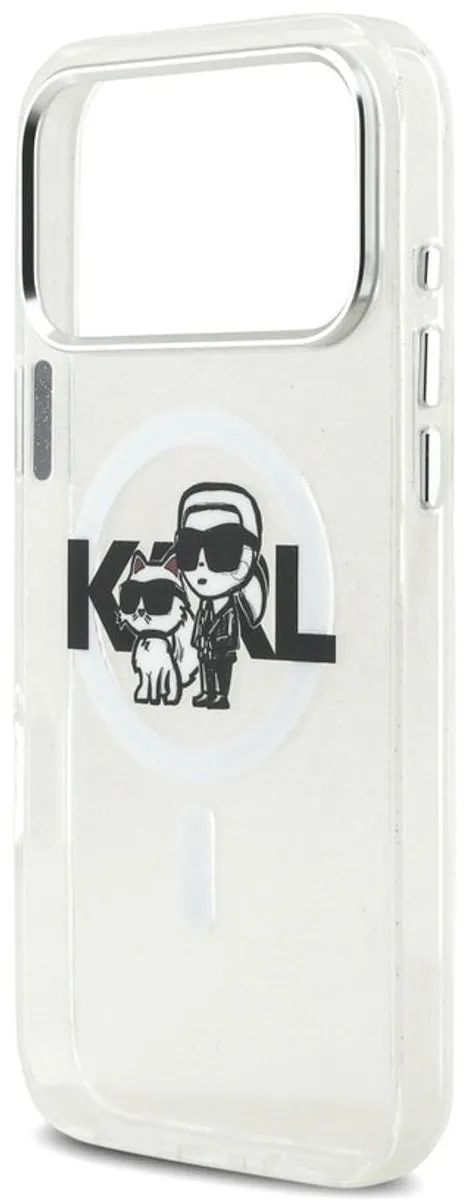 Karl Lagerfeld IML Sketch Logo Glitter MagSafe Hoesje - iPhone 17 Pro Max - Wit - afbeelding 6 van 6