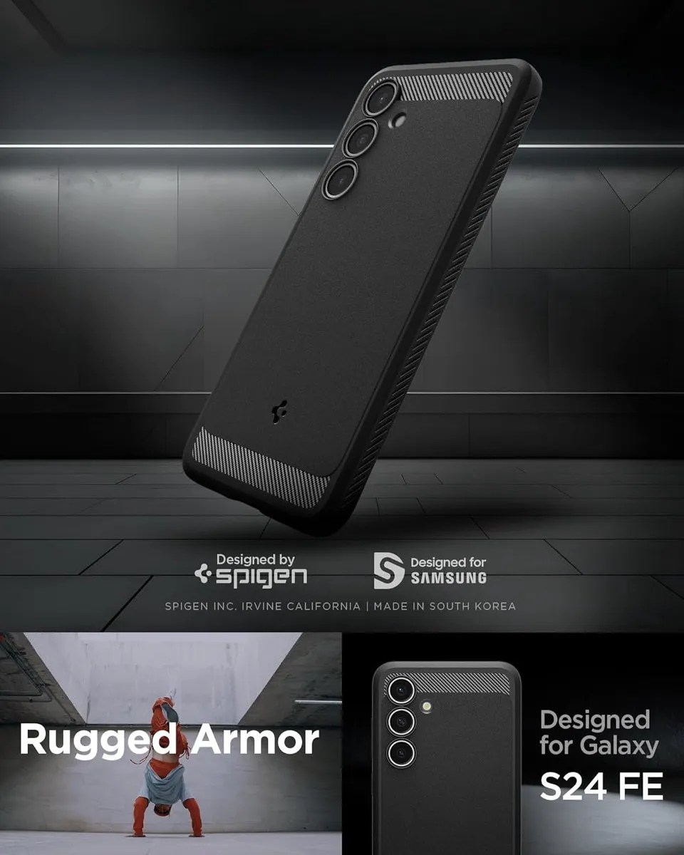 Spigen Rugged Armor Hoesje Samsung Galaxy S24 FE - Zwart