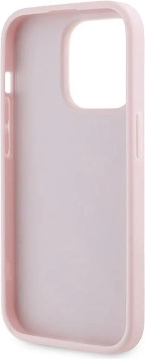 Karl Lagerfeld Diagonal Quilted Script Hoesje iPhone 14 Pro Max - Roze