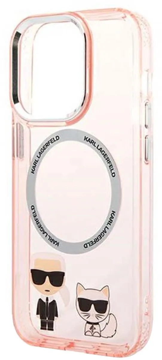Karl Lagerfeld KLHMP14LHKCP Hoesje MagSafe iPhone 14 Pro - Roze