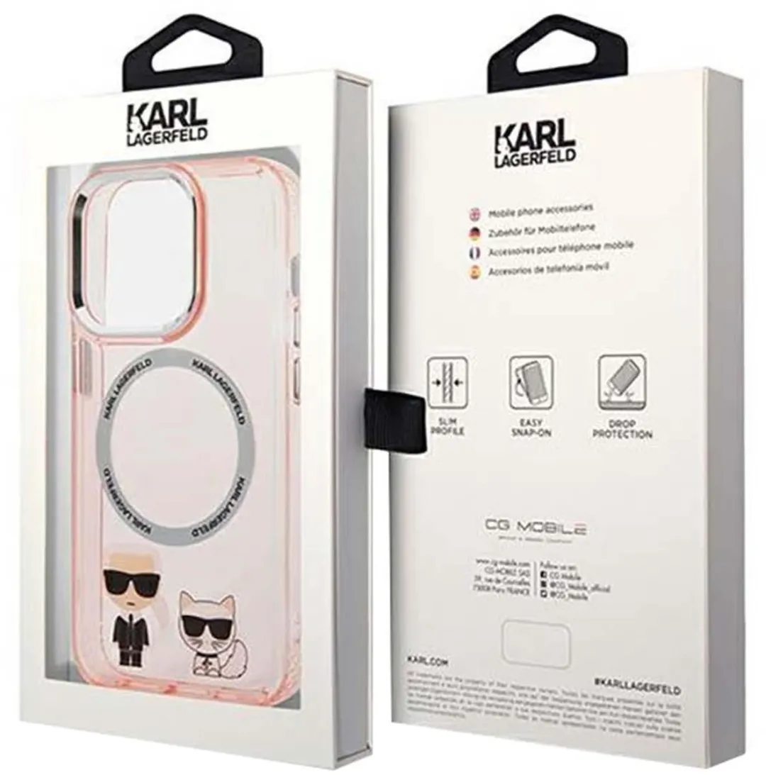 Karl Lagerfeld KLHMP14LHKCP Hoesje MagSafe iPhone 14 Pro - Roze