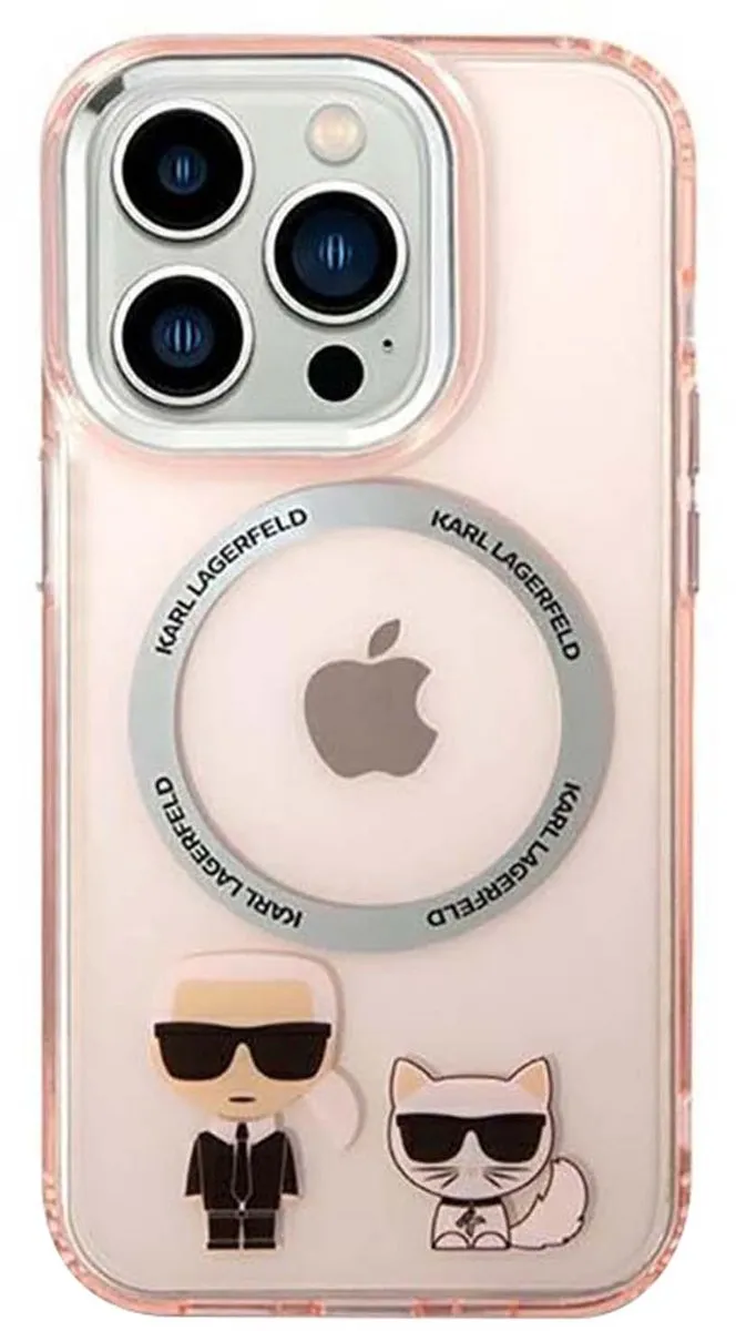 Karl Lagerfeld KLHMP14LHKCP Hoesje MagSafe iPhone 14 Pro - Roze