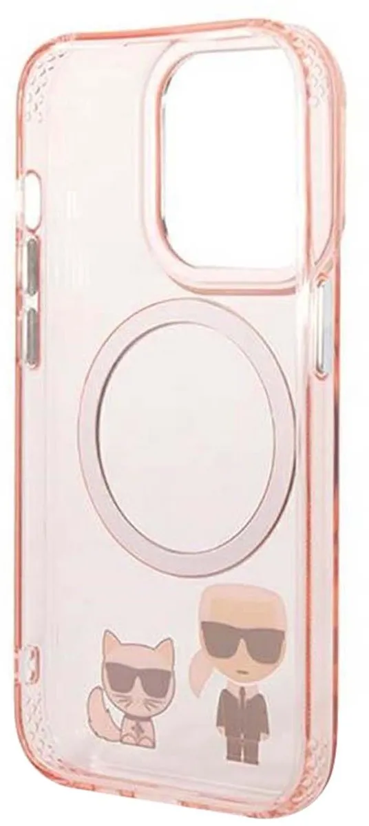 Karl Lagerfeld KLHMP14LHKCP Hoesje MagSafe iPhone 14 Pro - Roze