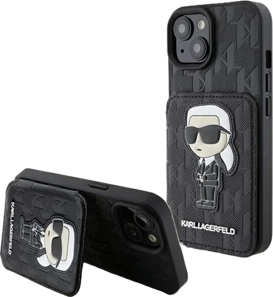 Karl Lagerfeld iPhone 15 Plus Hoesje SAFFIANO - Zwart