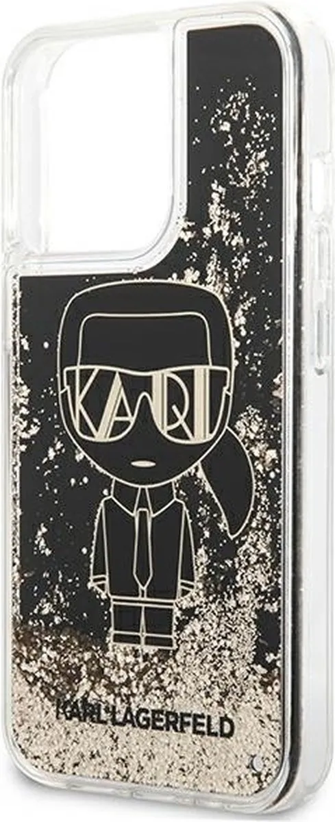 Karl Lagerfeld KLHCP13LLGGKBK Hoesje iPhone 13 Pro - Zwart Glitter - afbeelding 6 van 6