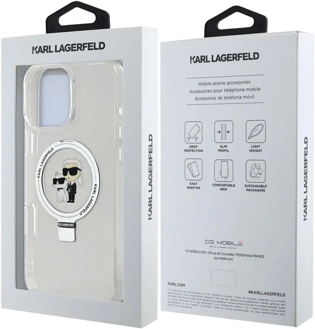 Karl Lagerfeld MagSafe Hoes iPhone 16 Pro Max KLHMP16XHMRSKCH - Wit