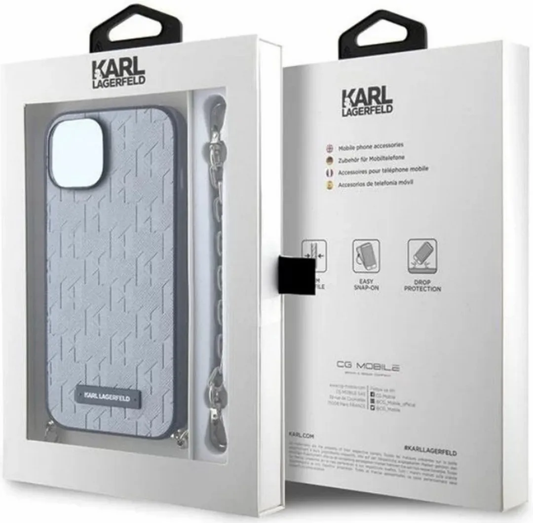 Karl Lagerfeld Saffiano Back Case - iPhone 14 Grijs