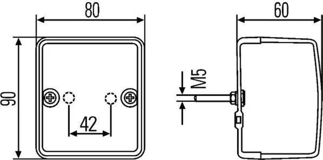Hella Knipperlicht 90x80x60mm - Zwart/Geel