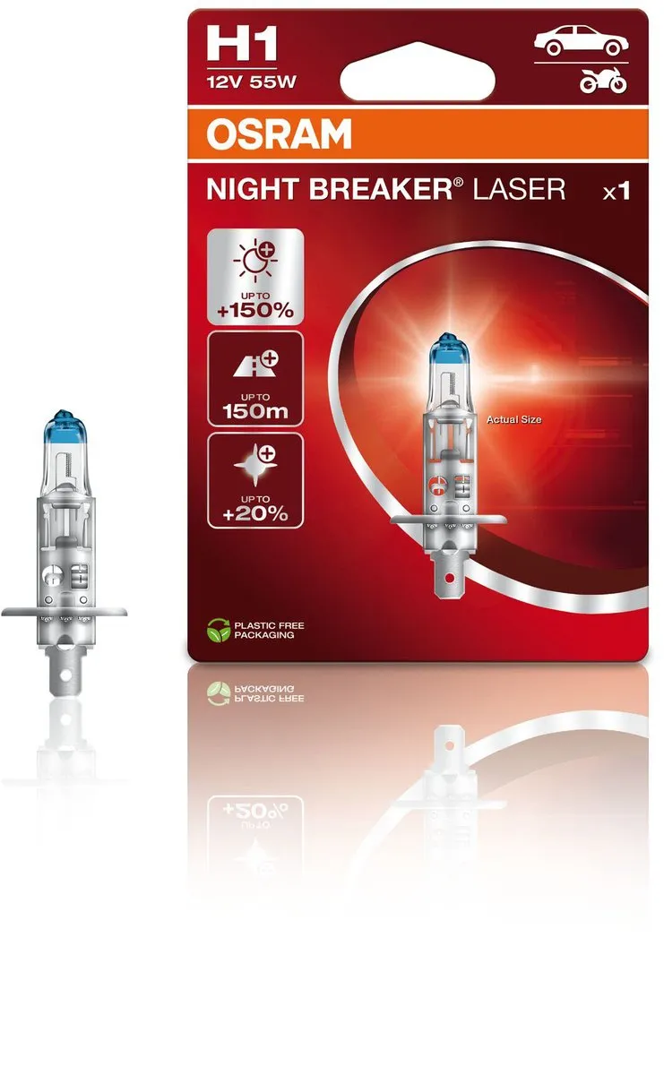 Osram Night Breaker Laser H1 Autolamp 55W - Zilver
