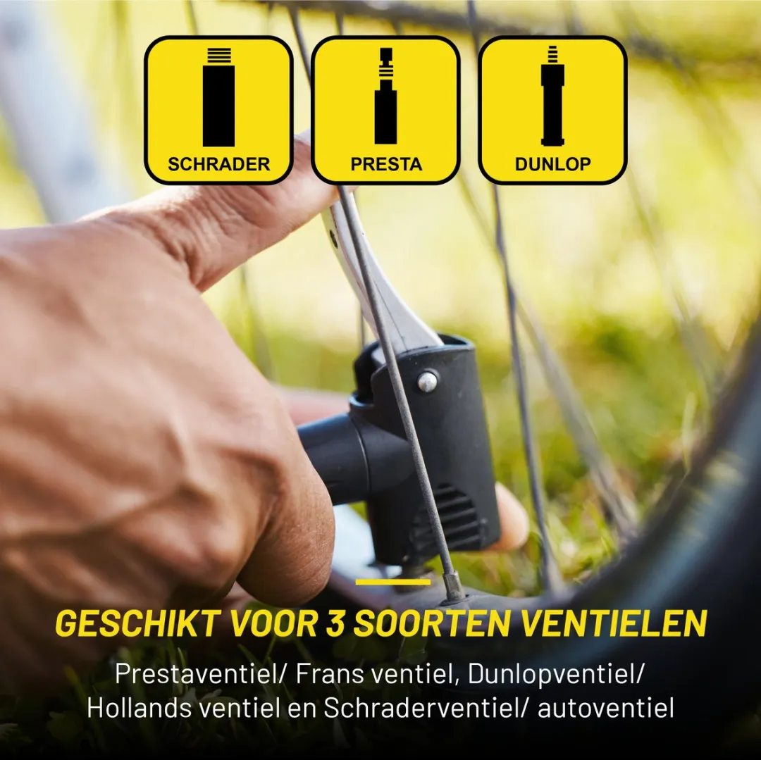 Dunlop Staande Fietspomp 12 bar - Presta/Schrader/Dunlop