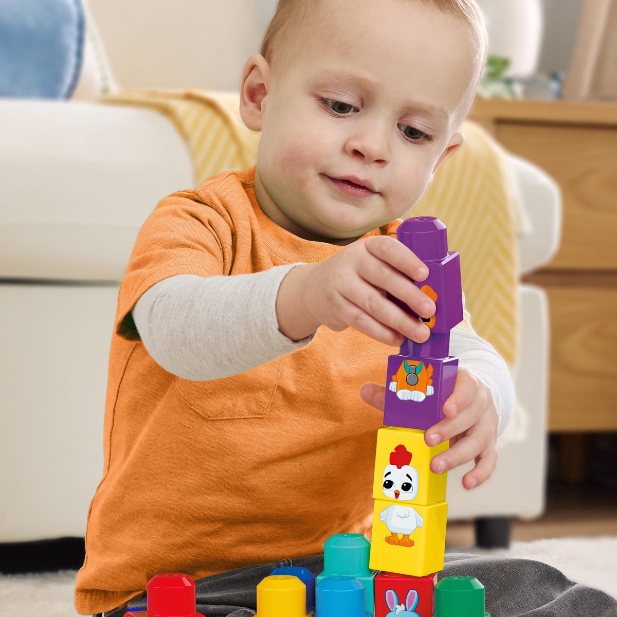 Mega Bloks dieren tractor kleurrijk bouwspeelgoed