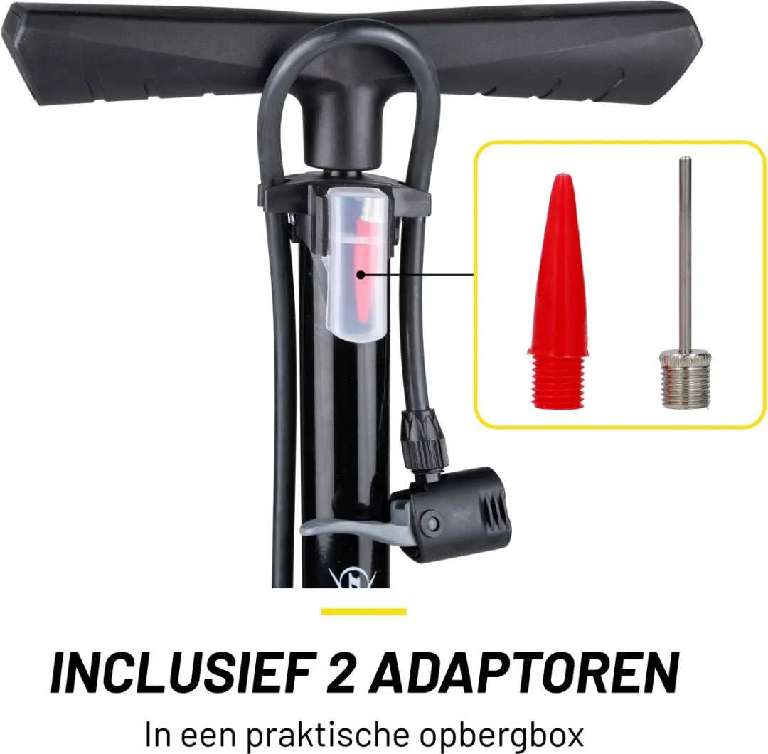 Dunlop Fietspomp met Drukmeter 9-delig - Zwart