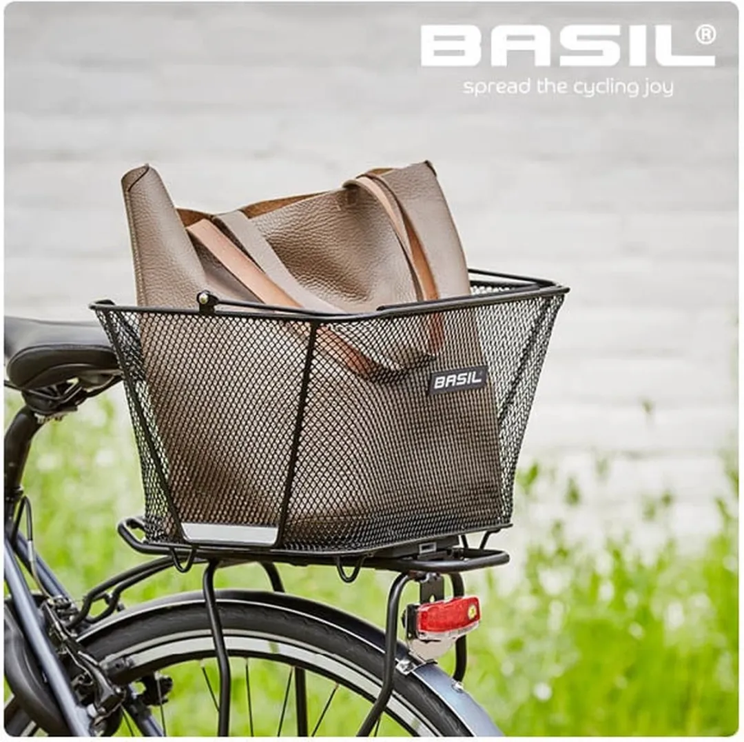 Basil Lesto Fietsmand Achter - Staal Zwart