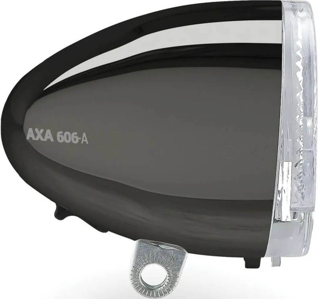 AXA 606 Auto Fietskoplamp - 15 Lux - Dynamo - Dark Chrome