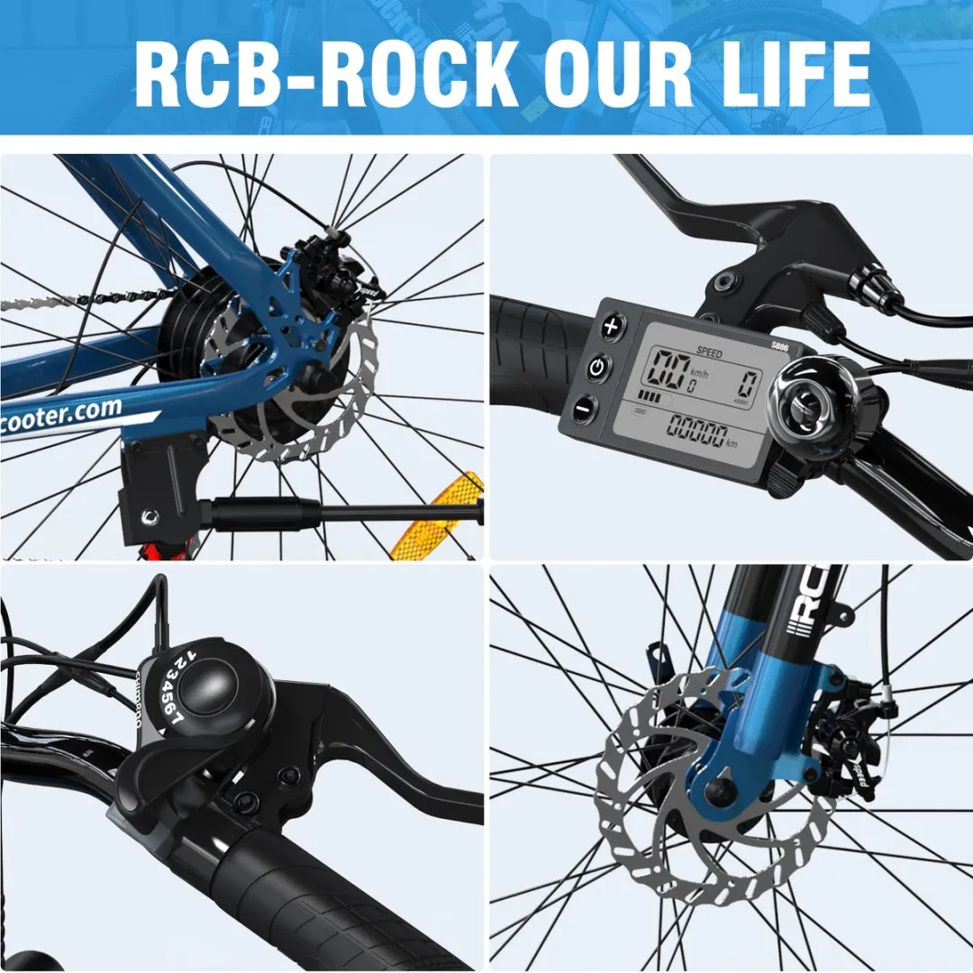 RCB Mountainbike Elektrische Fiets 250W - 26" 7-Speed - Zwart