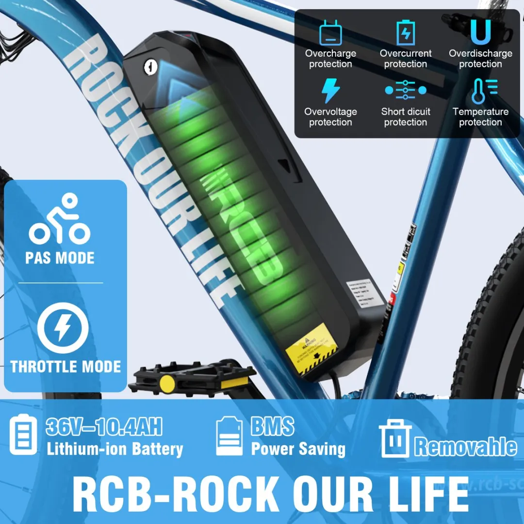 RCB Mountainbike Elektrische Fiets 250W - 26" 7-Speed - Zwart