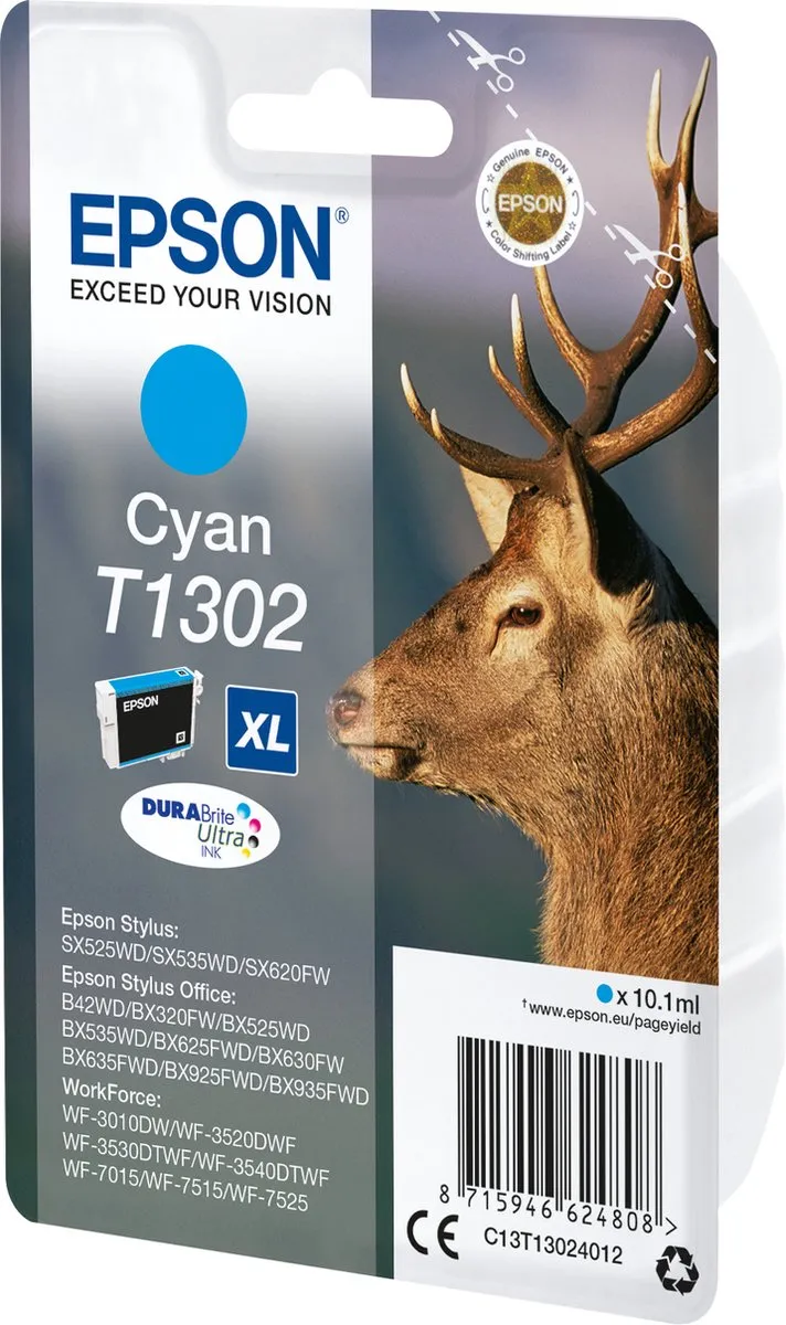 Epson T1302XL Cyaan Inktcartridge - 10.1ml