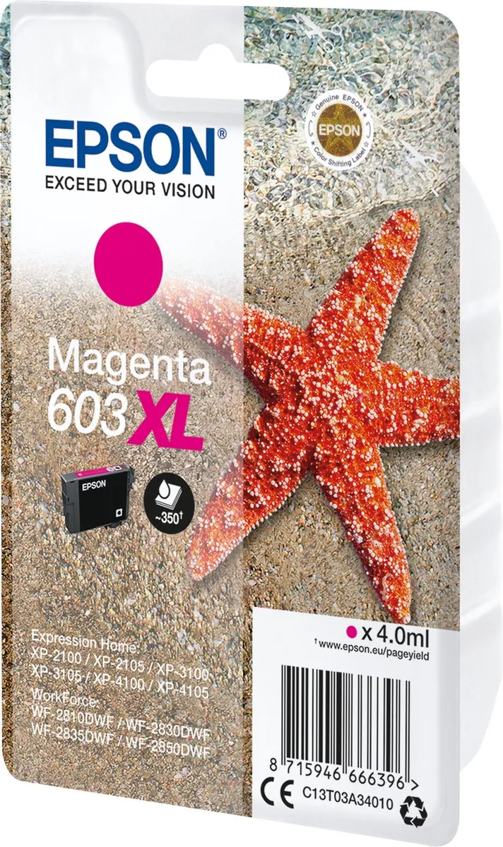 Epson C13T03A34020 Magenta XL Cartridge 4ml