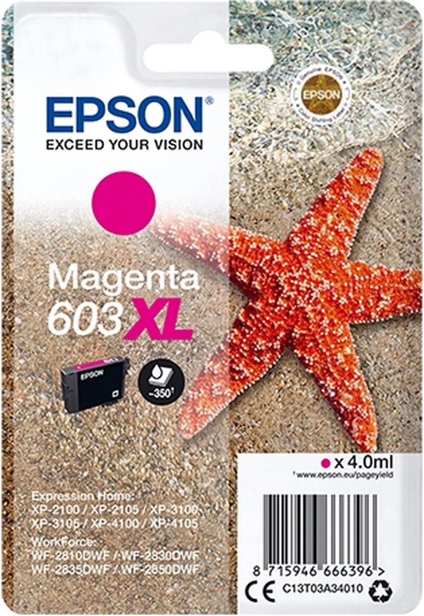 Epson C13T03A34020 Magenta XL Cartridge 4ml