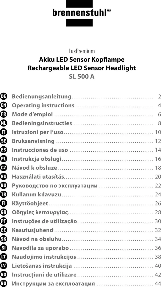 Brennenstuhl LuxPremium SL 500 A Hoofdlamp - 500lm - IP44 - Zwart/Geel