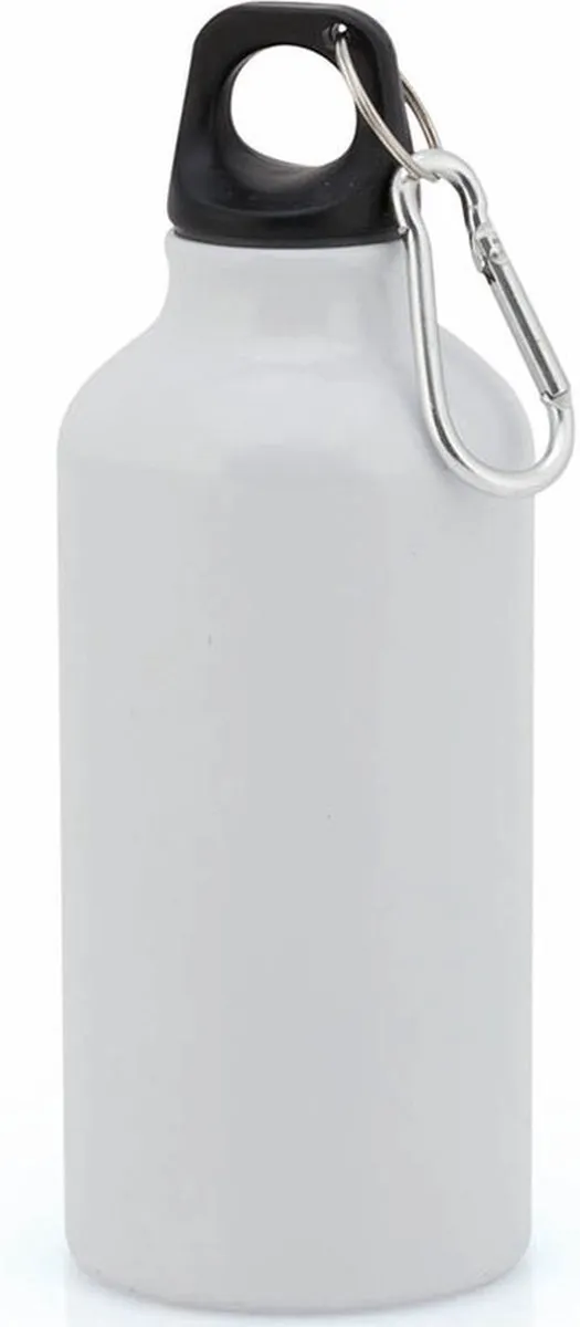 Bellatio Design Aluminium Waterfles 400ml - Wit - 2 Stuks