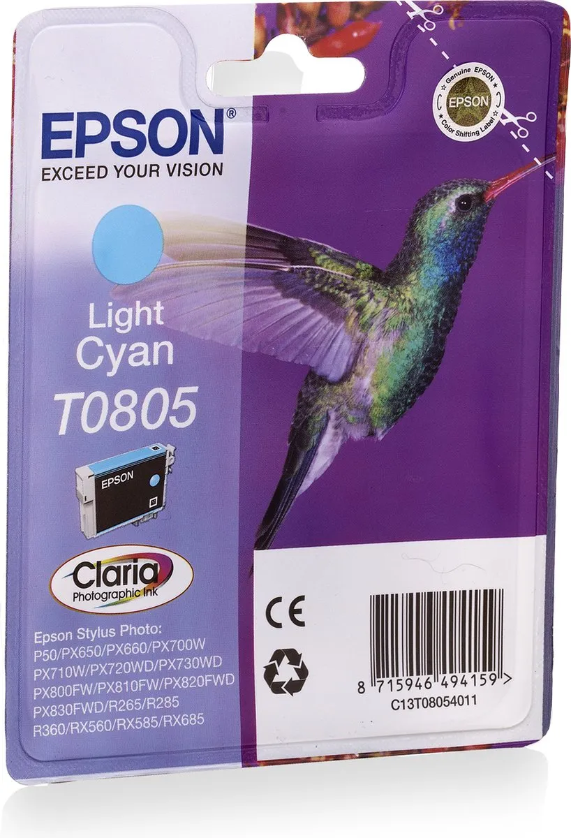 Epson Claria Photographic Light Cyan T08054021 Inktpatroon