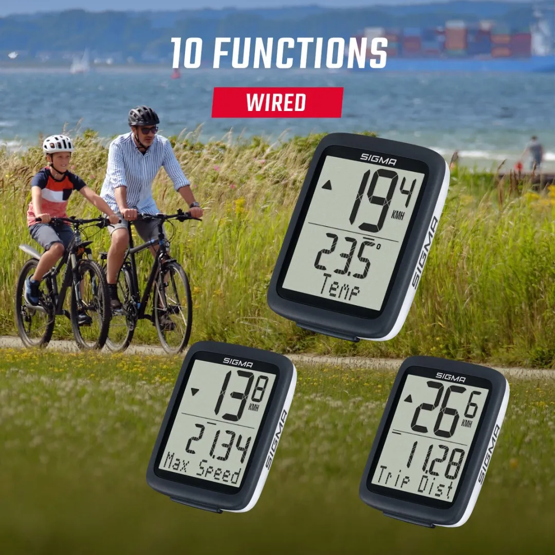 Sigma BC 10.0 WR Fietscomputer - Zwart/wit