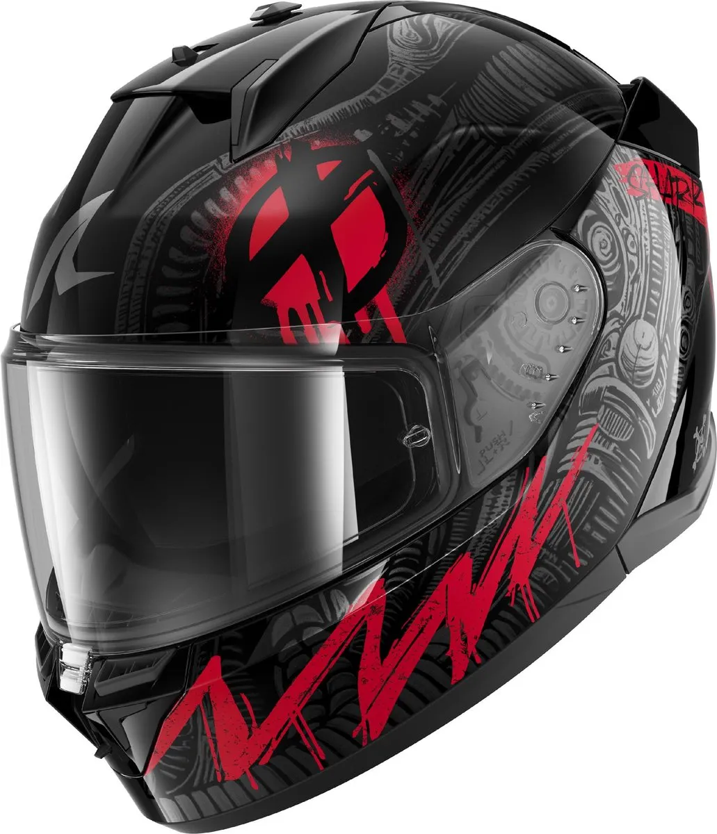 Shark D-Skwal 3 Shiever Helm - S - Rood/Zwart/Anthraciet