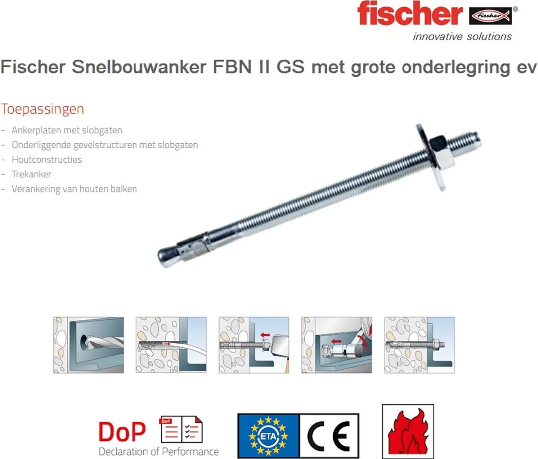 Fischer Snelbouwanker FBN II 16/250 GS - 10 Stuks - afbeelding 2 van 6