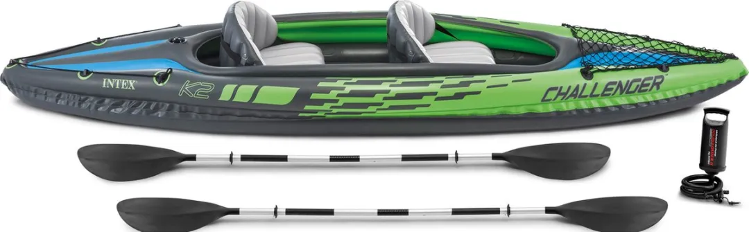Intex Challenger K2 Kayak - 2 Personen - Groen/Blauw/Zwart