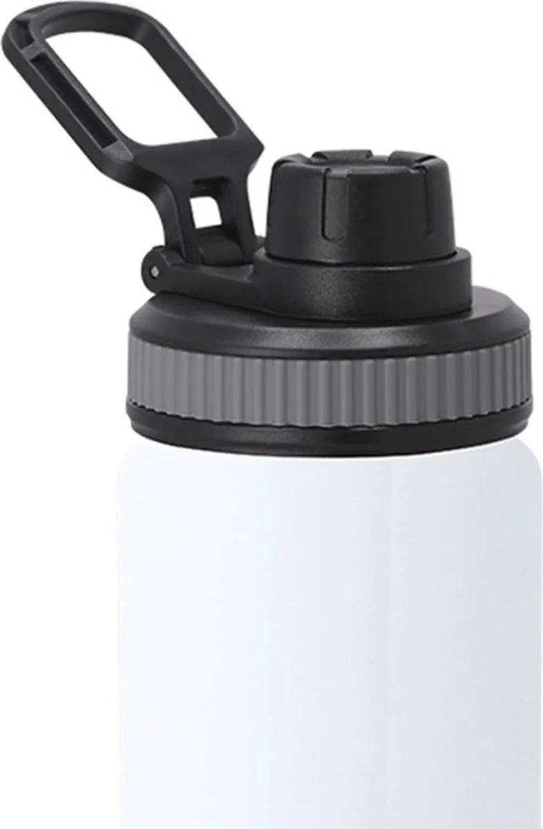 Bellatio Design Fitmaster Waterfles 800ml - Aluminium - Metallic Wit