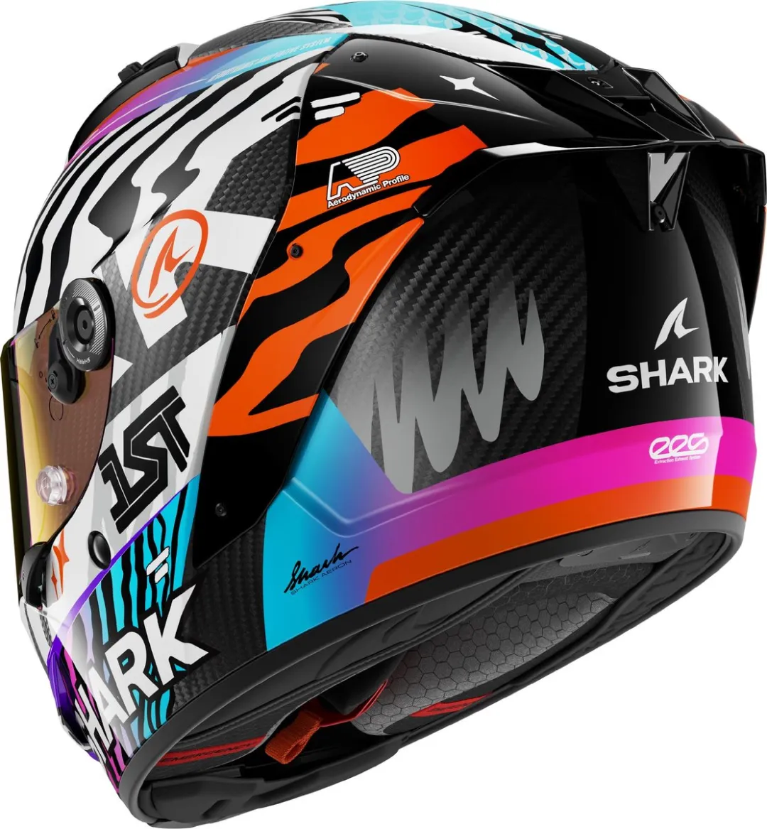 Shark Aeron Speed Fancy Carbon Helm - S - Wit/Oranje