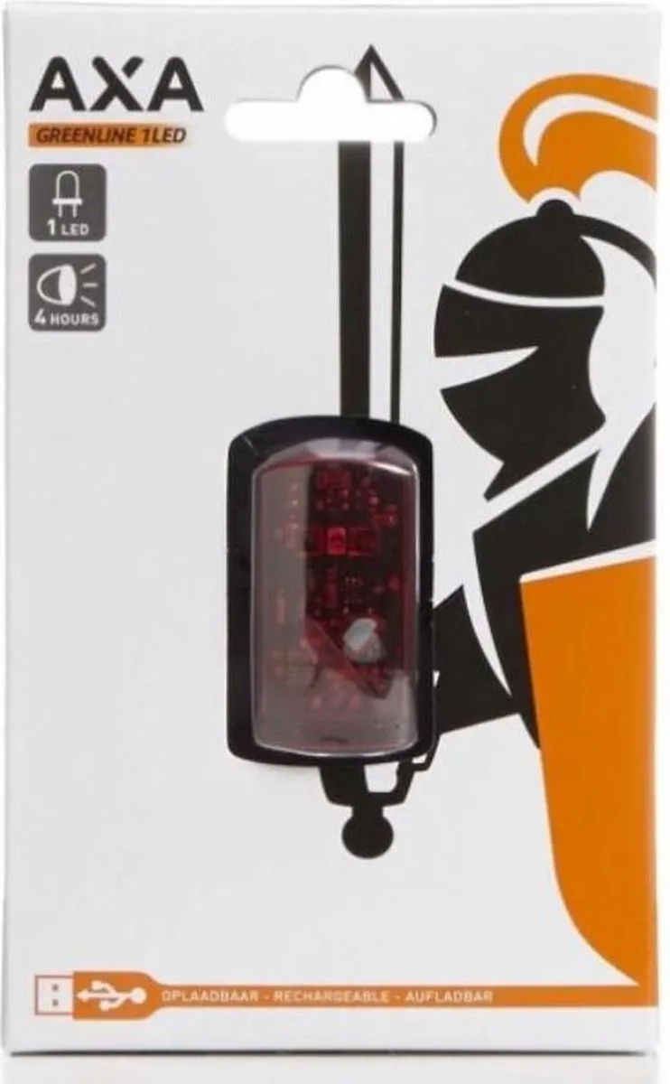 AXA Greenline USB Fiets Achterlicht - 1 LED Zadelpen - Zwart - afbeelding 6 van 6