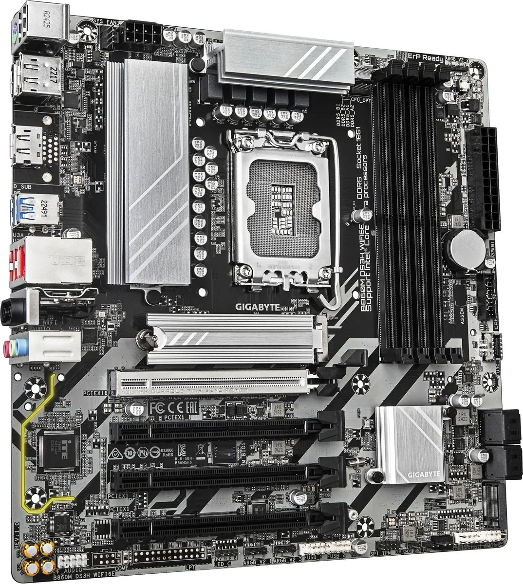Gigabyte B860M DS3H WIFI6E Moederbord - microATX - Intel B860