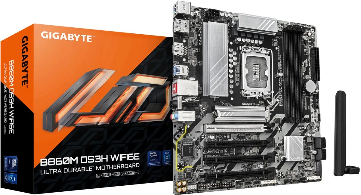 Gigabyte B860M DS3H WIFI6E Moederbord - microATX - Intel B860