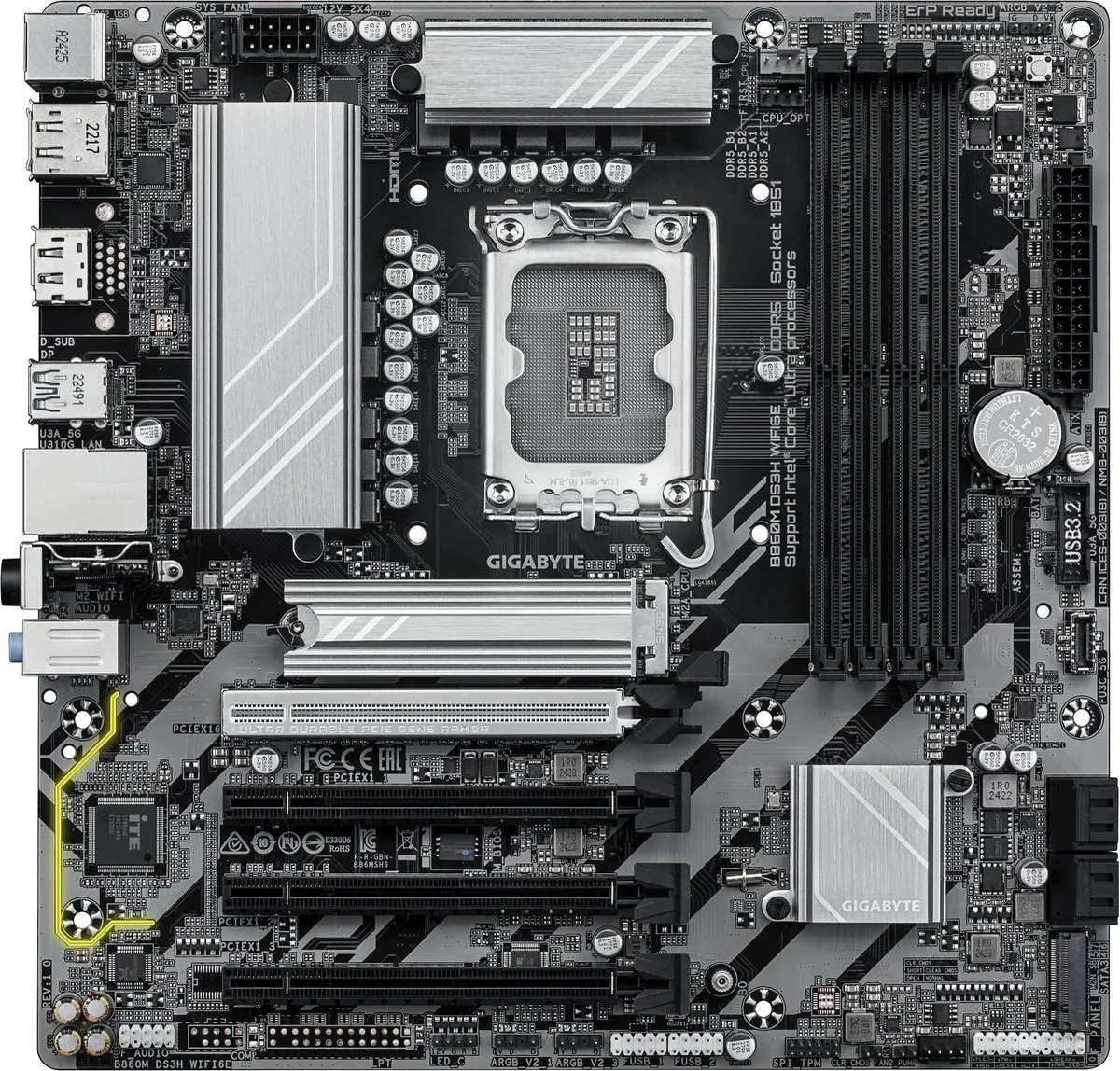 Gigabyte B860M DS3H WIFI6E Moederbord - microATX - Intel B860