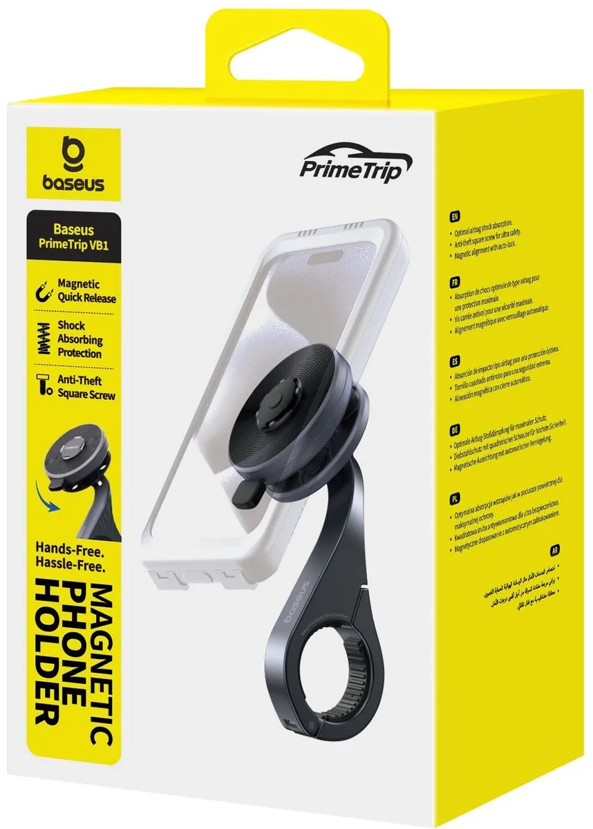 Baseus PrimeTrip VB1 MagSafe Fietsstuurhouder - Zwart - afbeelding 6 van 6