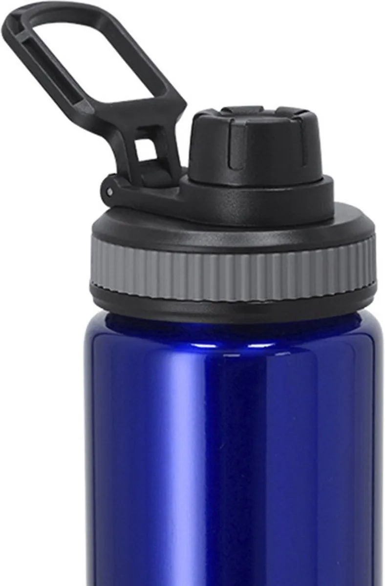 Bellatio Design Fitmaster Waterfles 800ml - Aluminium - Metallic Blauw